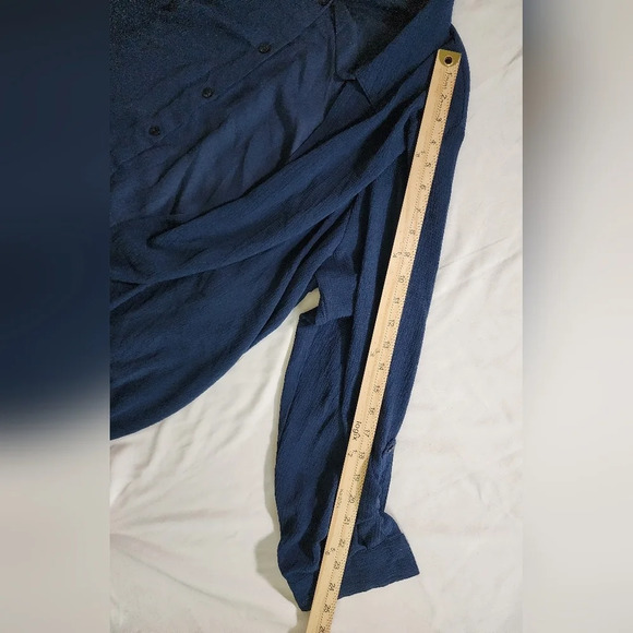 Valerie Stevens Navy Blue Blouse with attached Cardigan Long Sleeved Top - Picture 4 of 10